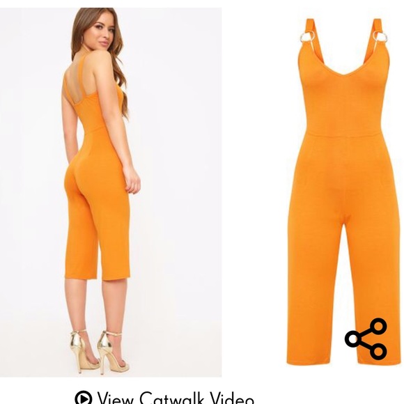petite orange jumpsuit